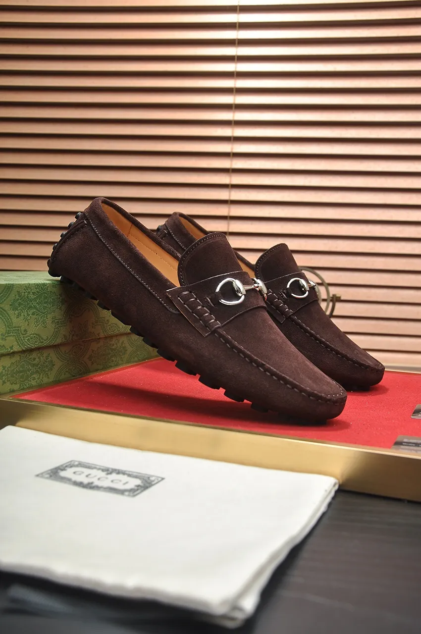 Men's Men's Shoes💰420💶【GUCCI】 (High-end Niuli) New 🍀Gucci*——Gucci Doudou Shoes! Made of imported original cowhide, the inner top layer is comfortable cowhide lining! Original wear-resistant rubber outsole! High quality products! Code number 38-44!
